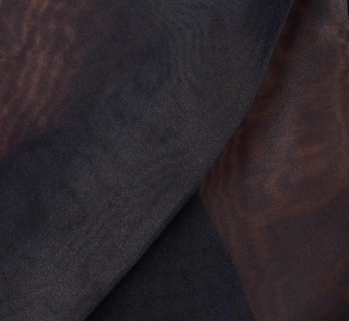 Adrianna Papell Shawls and Wraps Organza Wrap Jacket With Short Sleeves In Midnight 8211 Women