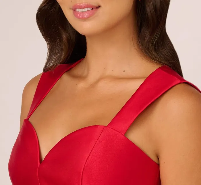 Adrianna Papell Wedding Guest Dresses Sweetheart Mikado Ankle Dress In Red 8211 Women