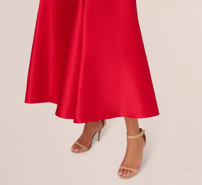 Adrianna Papell Wedding Guest Dresses Sweetheart Mikado Ankle Dress In Red 8211 Women
