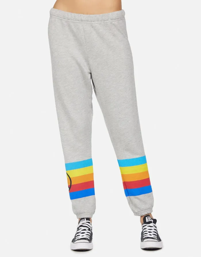 Alana Peace Rays Heather Grey Women039s Lauren Moshi Crop Sweatpants