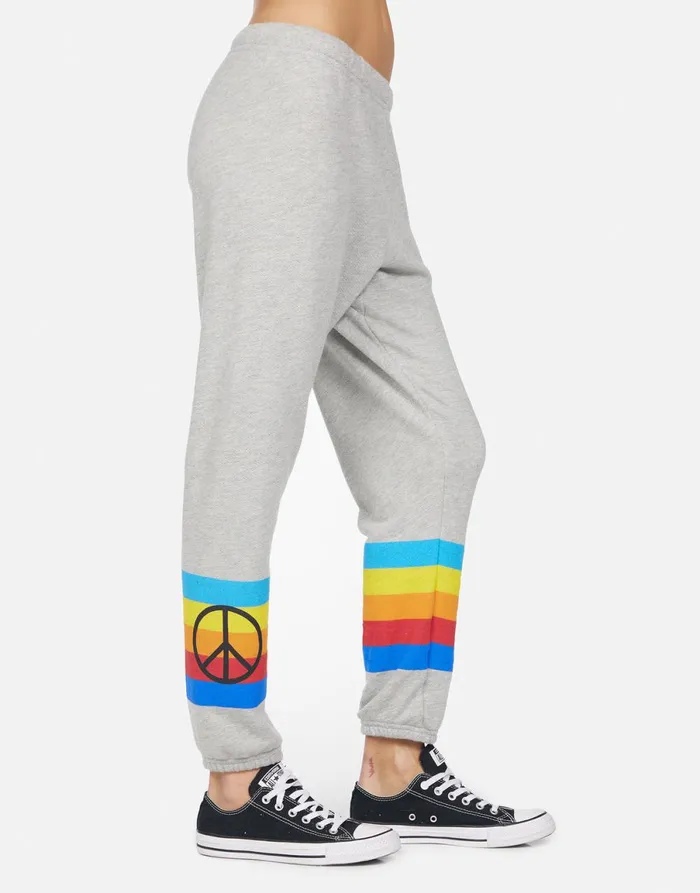 Alana Peace Rays Heather Grey Women039s Lauren Moshi Crop Sweatpants