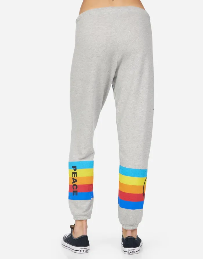 Alana Peace Rays Heather Grey Women039s Lauren Moshi Crop Sweatpants
