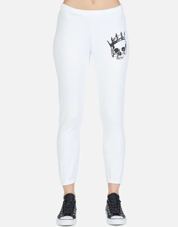 Alana Royal Skull White Women039s Lauren Moshi Crop Sweatpants