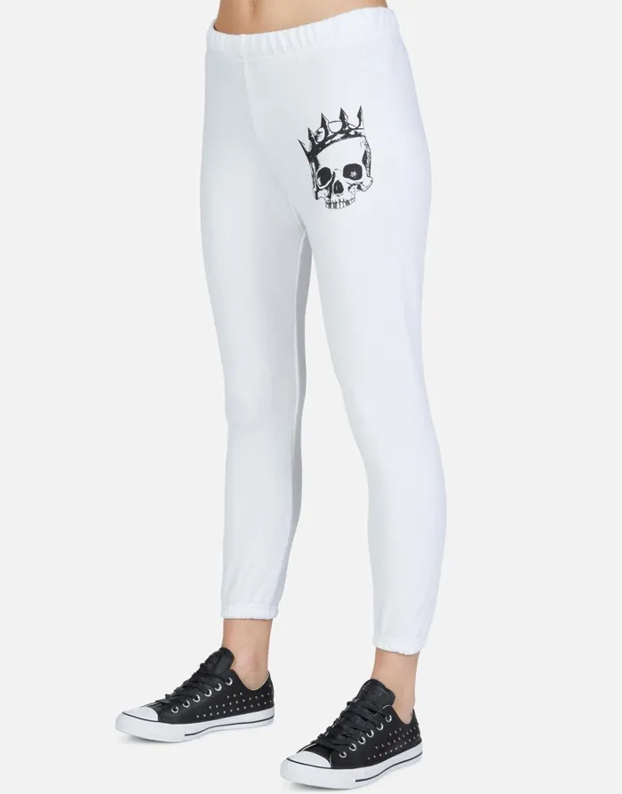 Alana Royal Skull White Women039s Lauren Moshi Crop Sweatpants
