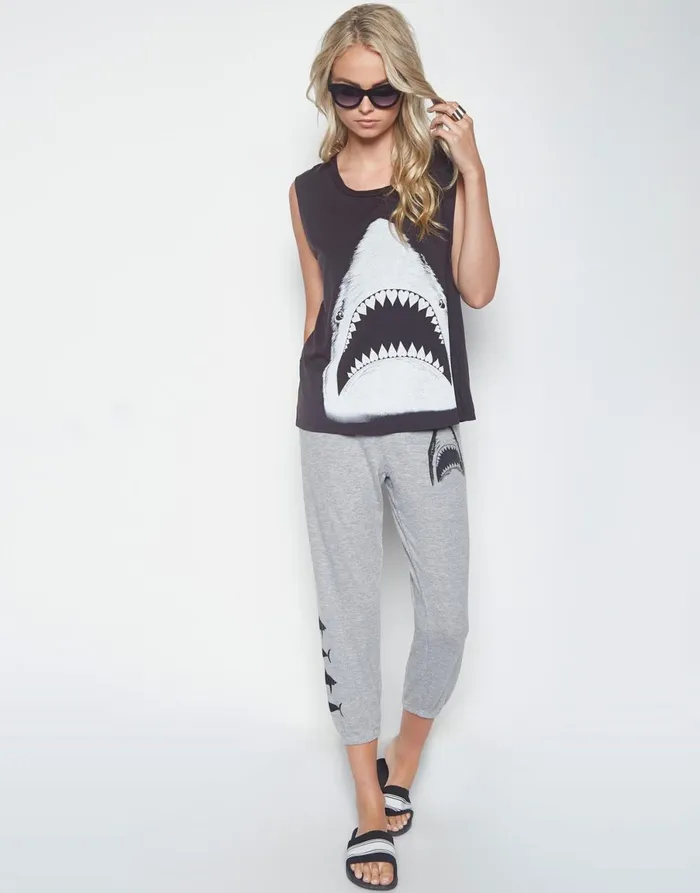 Alana Shark Heather Grey Women039s Lauren Moshi Crop Sweatpants