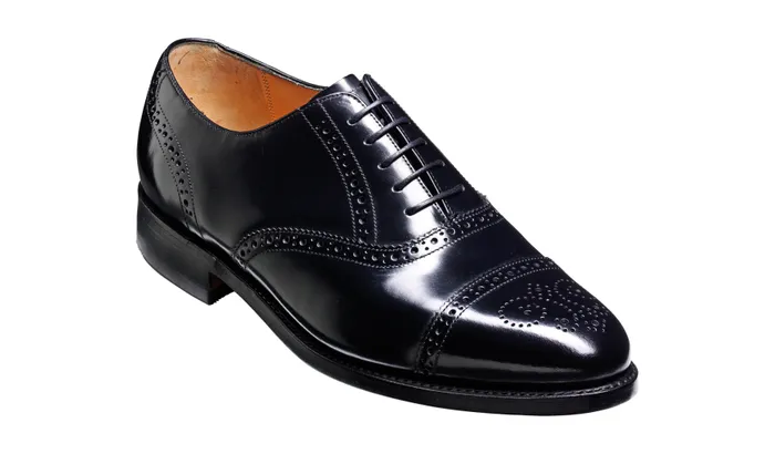 Alfred 8211 Black HiShine Men Barker Shoes Wedding Shoes