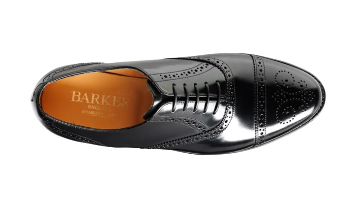 Alfred 8211 Black HiShine Men Barker Shoes Wedding Shoes
