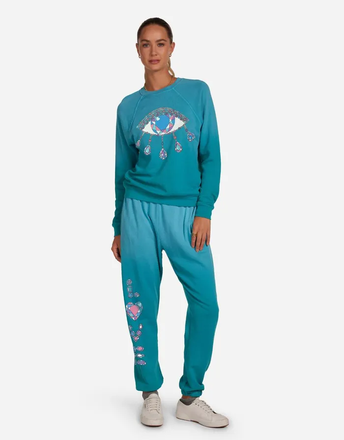 Anela Diamond Evil Eye Ultra Teal Ombre Women039s Lauren Moshi Long Sleeve