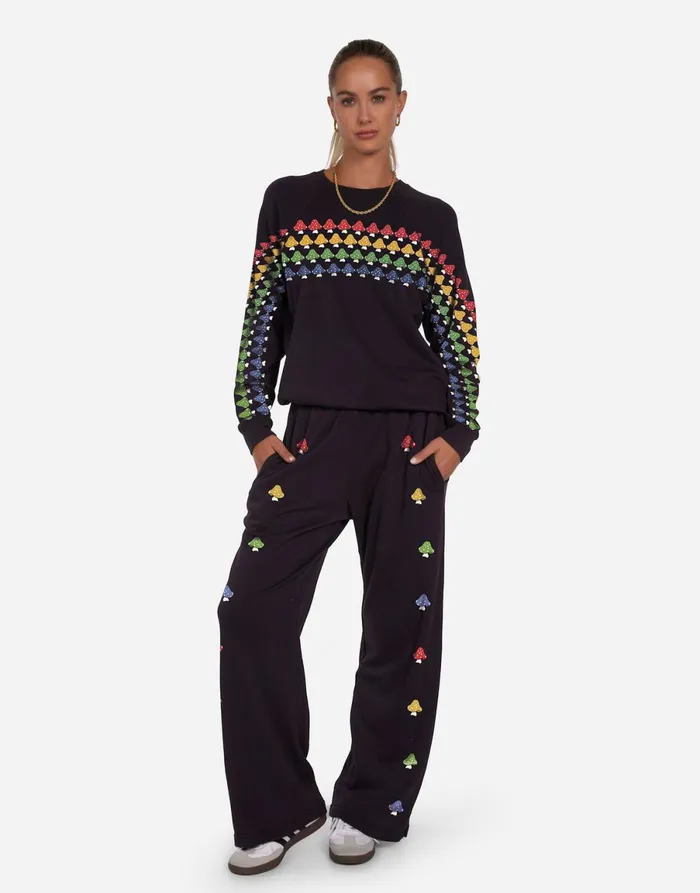 Anela Rainbow Mushrooms Onyx Women039s Lauren Moshi Long Sleeve