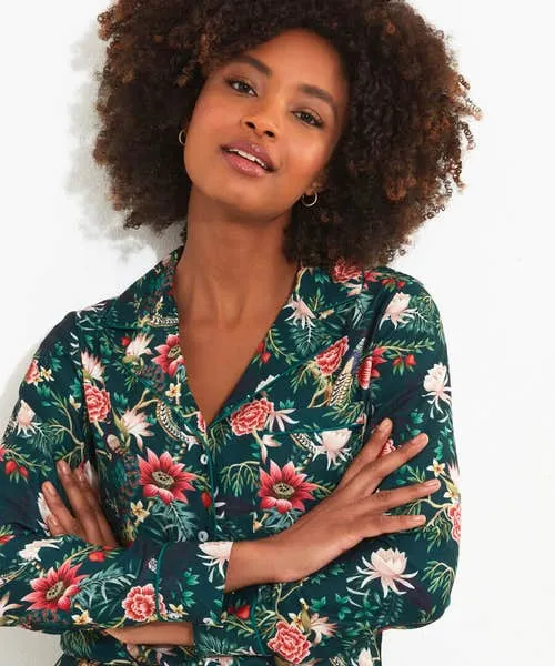 Apparel Joebrowns Peacock Print Pyjama Top Peacock Loungewear and Pyjamas