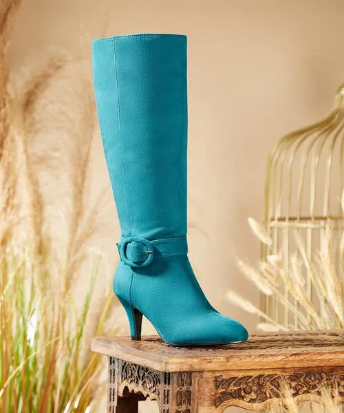 Apparel Walk This Way Buckle Boots Teal Shoes Sandals and Boots Joebrowns