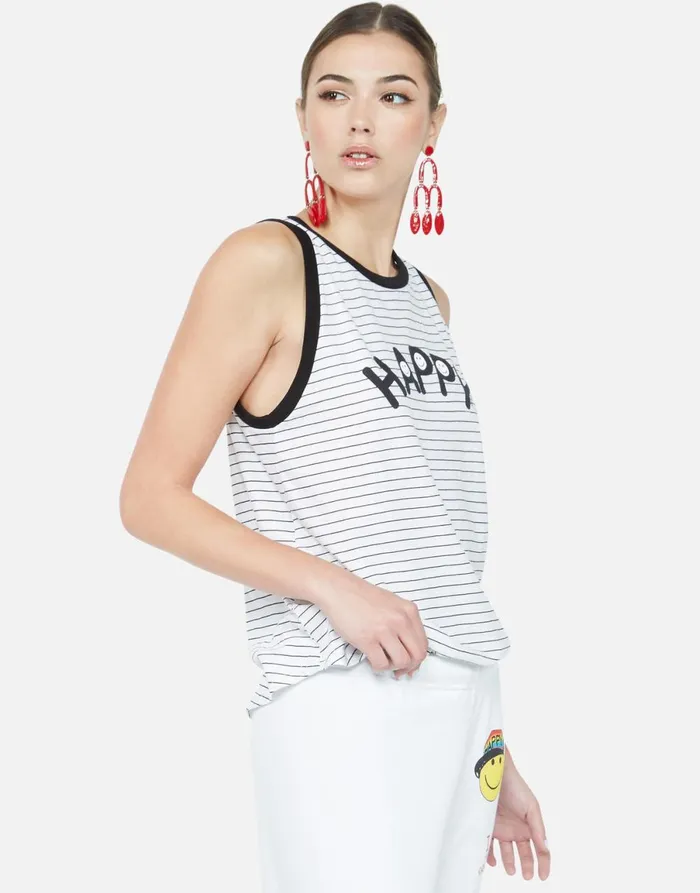 Aurelia Happy Black Stripe Black Women039s Lauren Moshi Tanks