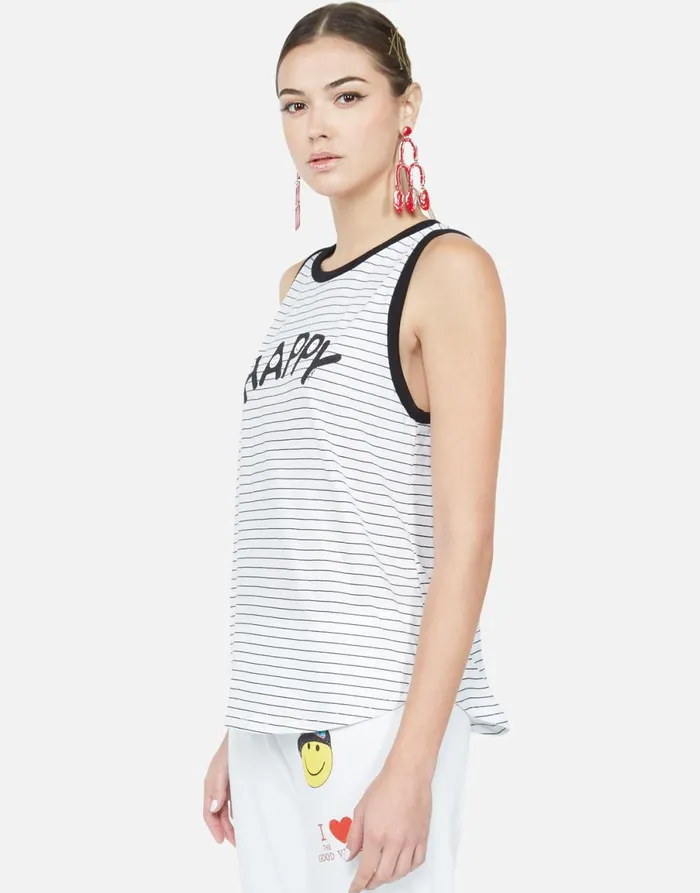 Aurelia Happy Black Stripe Black Women039s Lauren Moshi Tanks