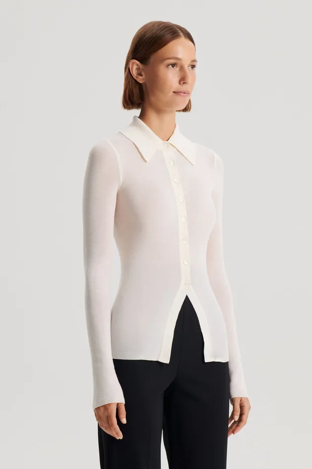 BABYWOOL CARDIGAN IVORY Tops Scanlan Theodore Women BABYWOOL CARDIGAN IVORY Tops Scanlan Theodore Women