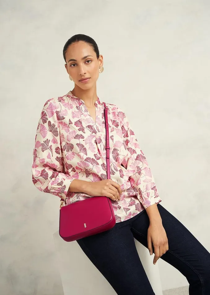 Bags Women HOBBS Briella Leather Crossbody Bag Cranberry Pink