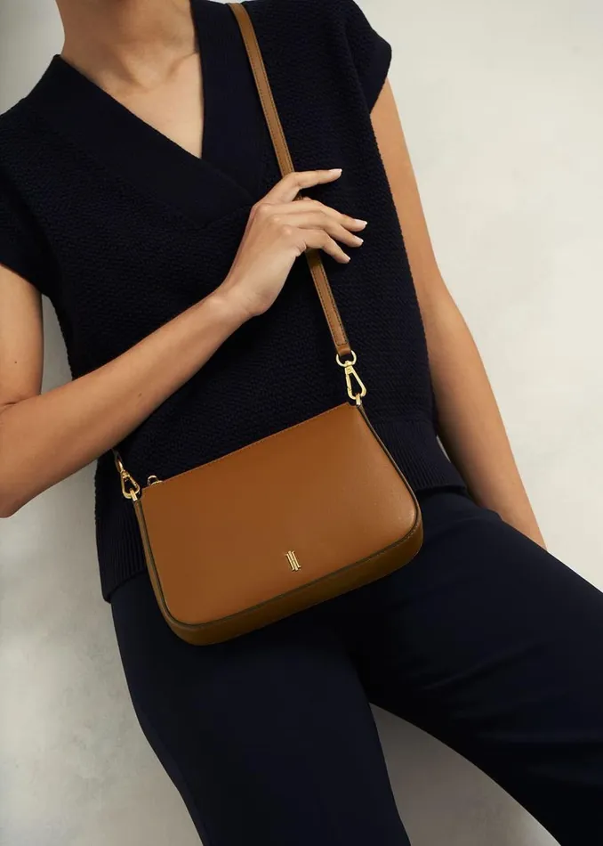 Bags Women HOBBS Briella Leather Crossbody Bag Tan