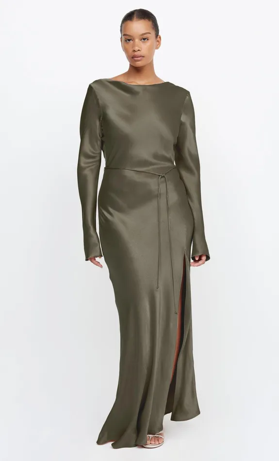 Bec Bridge Bridesmaid Dresses Women MOON DANCE LONG SLEEVE MAXI DRESS 8211 DARK WILLOW