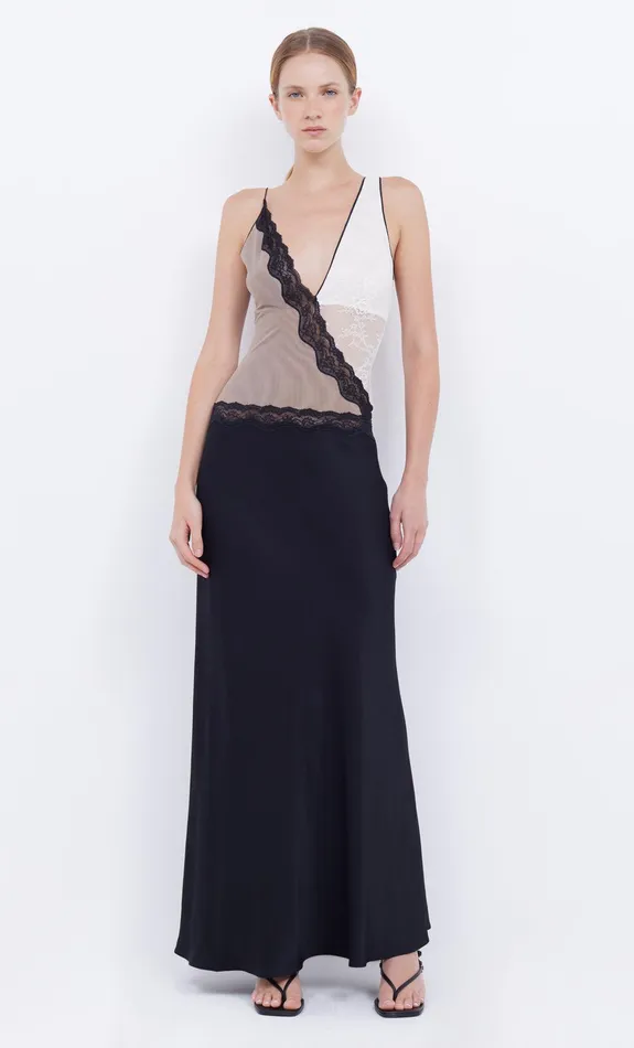 Bec Bridge Maxi Dresses Women ABRIELLE LACE MAXI DRESS 8211 BLACKTAUPEIVORY