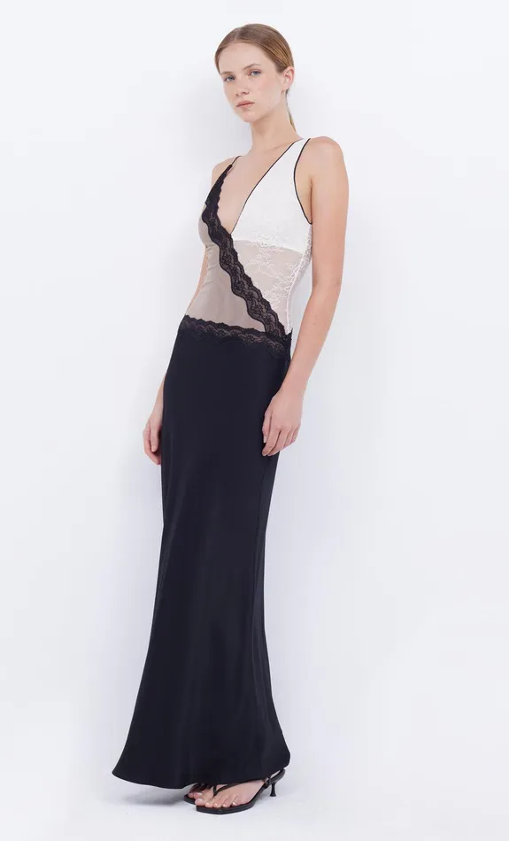 Bec Bridge Maxi Dresses Women ABRIELLE LACE MAXI DRESS 8211 BLACKTAUPEIVORY