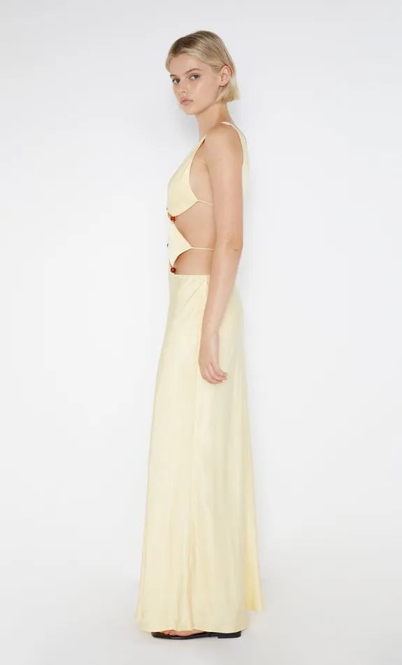 Bec Bridge Maxi Dresses Women AGATHE DIAMOND DRESS 8211 BUTTER YELLOW