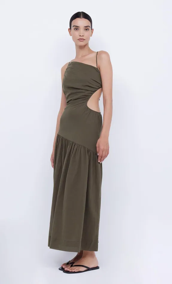 Bec Bridge Maxi Dresses Women CALYPSO ASYM MAXI DRESS 8211 OLIVE GREEN