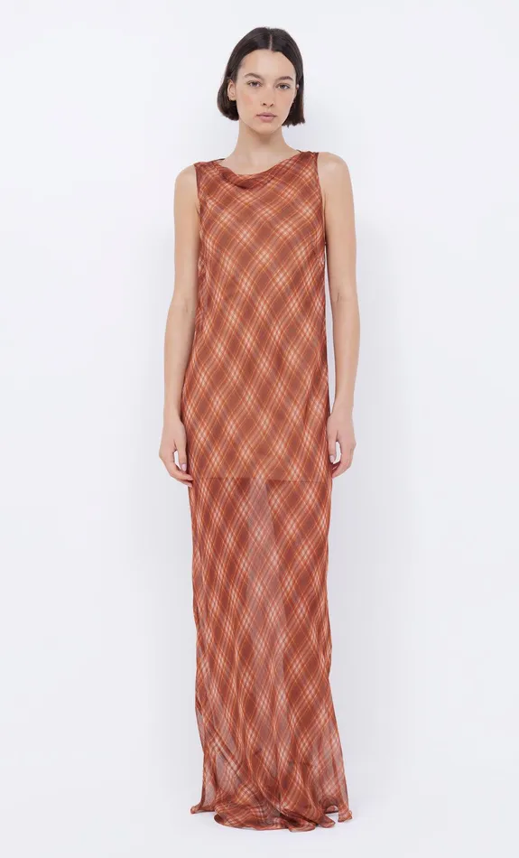 Bec Bridge Maxi Dresses Women DEVI BOATNECK DRESS 8211 DESERT CHECK