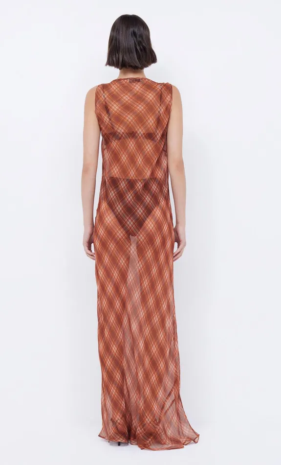 Bec Bridge Maxi Dresses Women DEVI BOATNECK DRESS 8211 DESERT CHECK