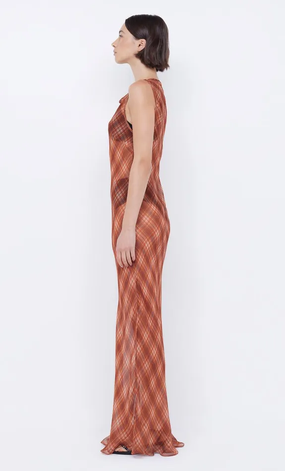 Bec Bridge Maxi Dresses Women DEVI BOATNECK DRESS 8211 DESERT CHECK