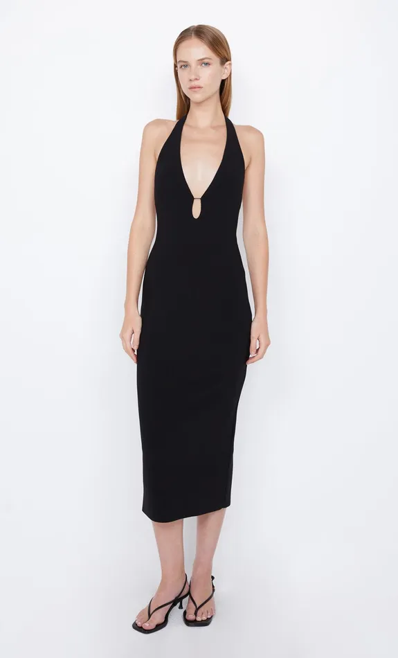 Bec Bridge Maxi Dresses Women ELVIE HALTER MIDI DRESS 8211 BLACK