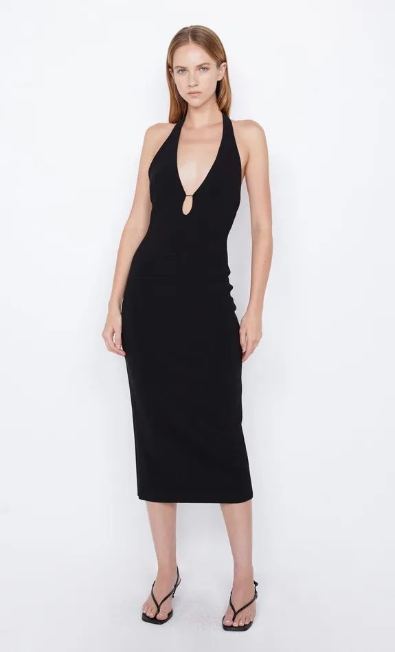 Bec Bridge Maxi Dresses Women ELVIE HALTER MIDI DRESS 8211 BLACK