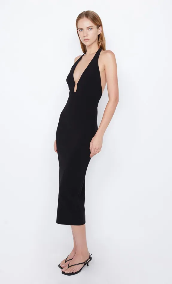 Bec Bridge Maxi Dresses Women ELVIE HALTER MIDI DRESS 8211 BLACK