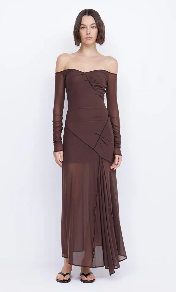 Bec Bridge Maxi Dresses Women ISADORA LONG SLEEVE DRESS 8211 CHOCOLATEBLACK