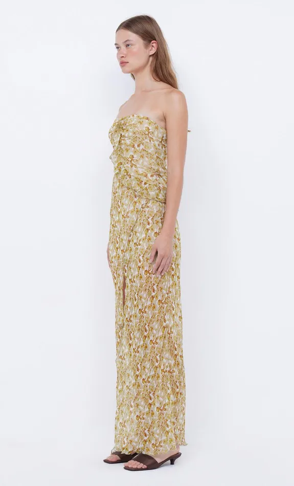 Bec Bridge Maxi Dresses Women OPAL STRAPLESS MAXI DRESS 8211 GOLDEN BLURRED FLORAL