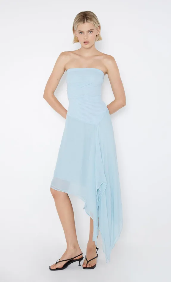 Bec Bridge Prom Dresses Women ELZETTE STRAPLESS MIDI DRESS 8211 DOLPHIN BLUE