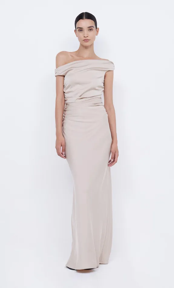 Bec Bridge Prom Dresses Women ETERNITY OFF SHOULDER MAXI 8211 SAND