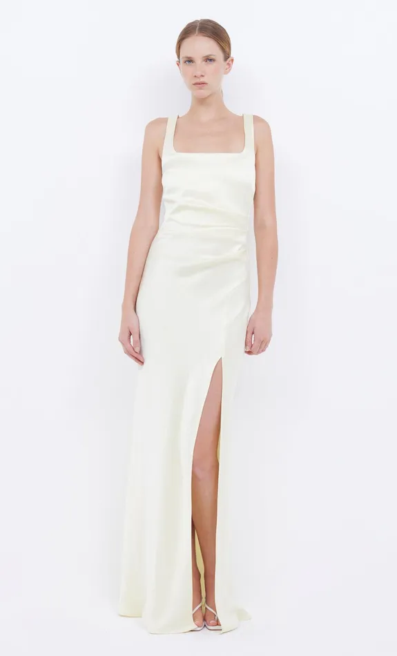 Bec Bridge Prom Dresses Women THE DREAMER SQUARE NECK DRESS 8211 ICE YELLOW