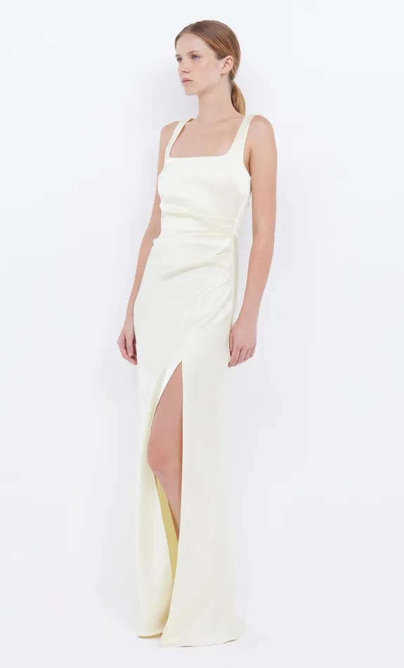 Bec Bridge Prom Dresses Women THE DREAMER SQUARE NECK DRESS 8211 ICE YELLOW