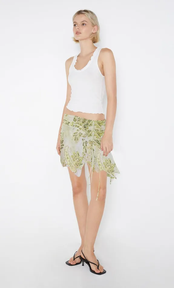 Bec Bridge Skirts Women LYLOU GATHERED MINI SKIRT 8211 LEMON PAISLEY