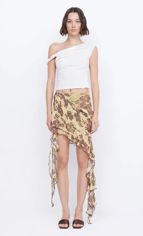 Bec Bridge Skirts Women MALIBU BAY FRILL SKIRT 8211 CITRUS PLUM FLORAL