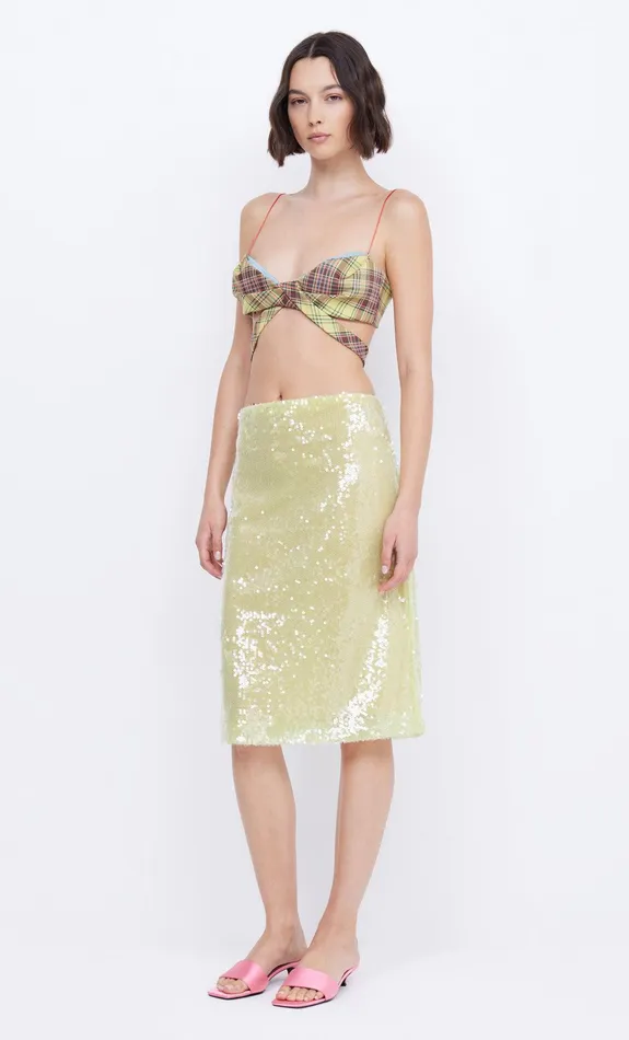Bec Bridge Skirts Women VENUS SEQUIN MIDI SKIRT 8211 CITRUS