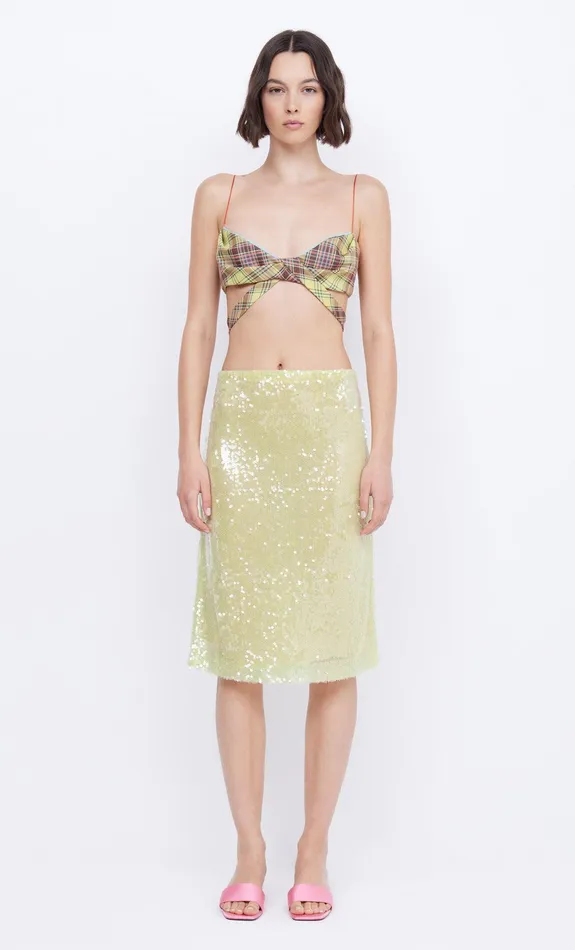 Bec Bridge Skirts Women VENUS SEQUIN MIDI SKIRT 8211 CITRUS