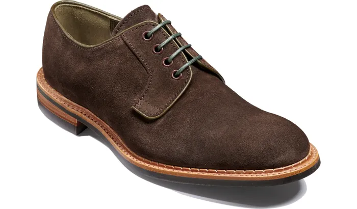 Berry 8211 Bitter Chocolate Suede Men Barker Shoes Mens Derbys