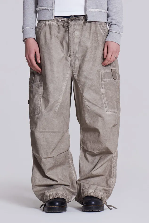 Bestsellers Men Jaded London Shop Stone Oil Wash Parachute Pants