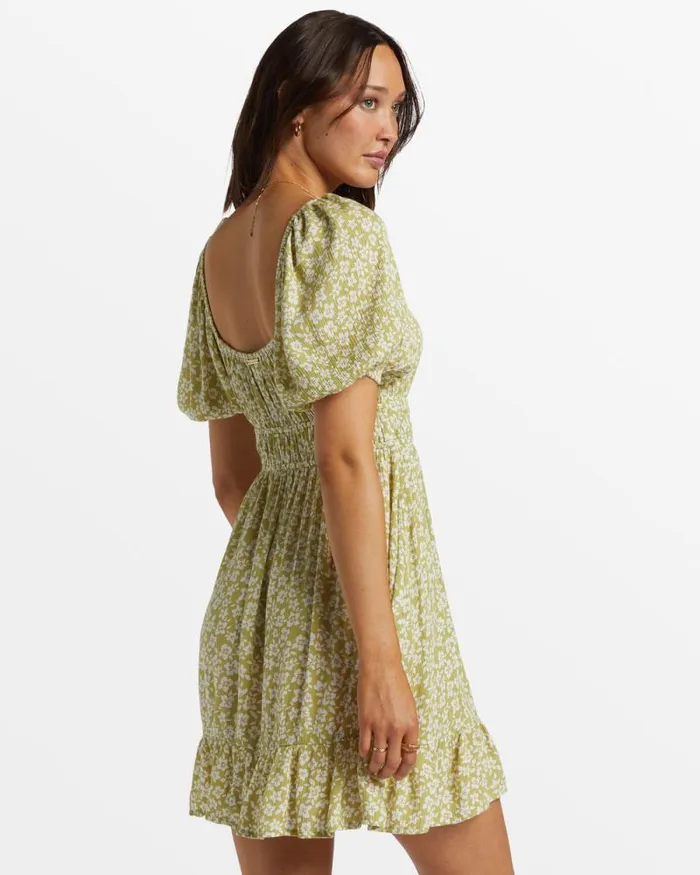 Billabong Dresses Cabana Puff Sleeve Mini Dress Moss Joy 8211 Women Billabong Dresses Cabana Puff Sleeve Mini Dress Moss Joy 8211 Women