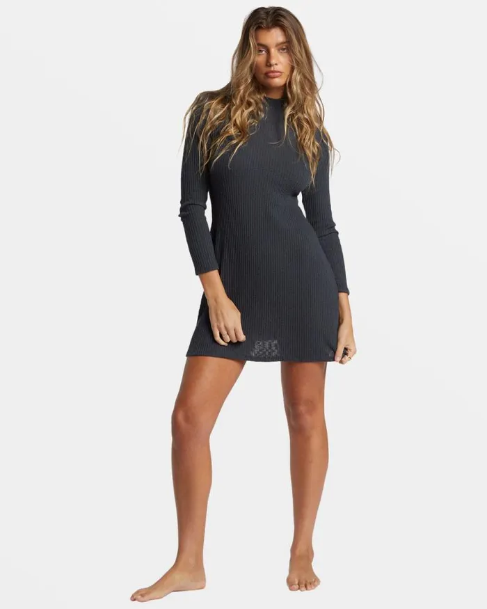 Billabong Dresses Dawn LongSleeve Mini Dress Black Sands 8211 Women Billabong Dresses Dawn LongSleeve Mini Dress Black Sands 8211 Women
