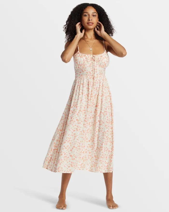 Billabong Dresses Texas Beach Midi Dress White Cap 8211 Women