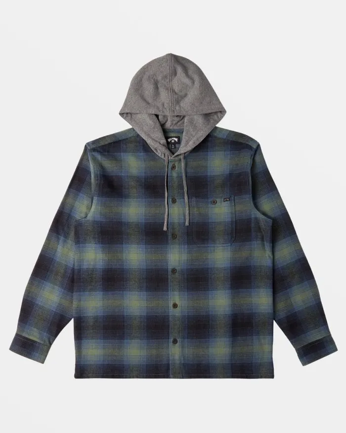 Billabong Flannels Baja Hooded Long Sleeve Flannel Shirt Fern 8211 Men