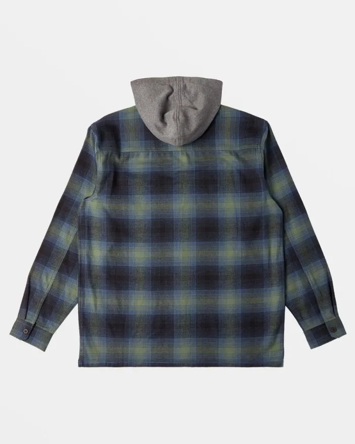 Billabong Flannels Baja Hooded Long Sleeve Flannel Shirt Fern 8211 Men