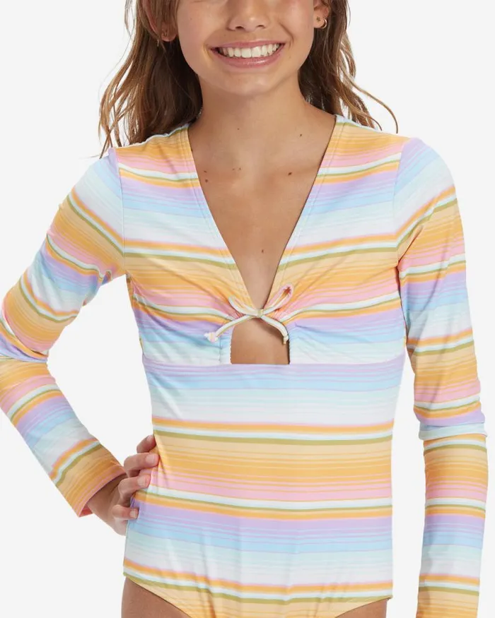 Billabong Girls039 Swim Girls Blissed Out Bodysuit Surf Tee Multi 8211 Women
