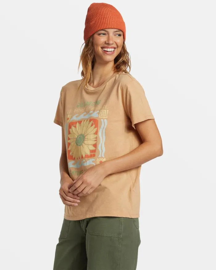 Billabong Graphic Tees and Tanks ADiv TShirt Wet Sand 8211 Women Billabong Graphic Tees and Tanks ADiv TShirt Wet Sand 8211 Women